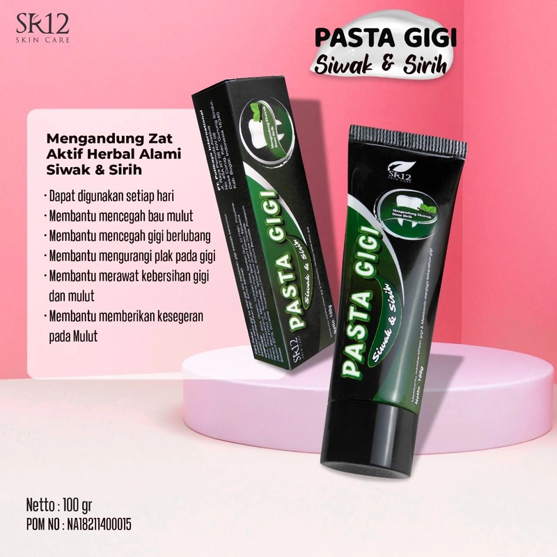 Product image SR12 Pasta Gigi Siwak & Sirih Mencegah Bau Mulut Mengatasi Bau Mulut Napas Lebih Segar 100gr Siwak & Sirih