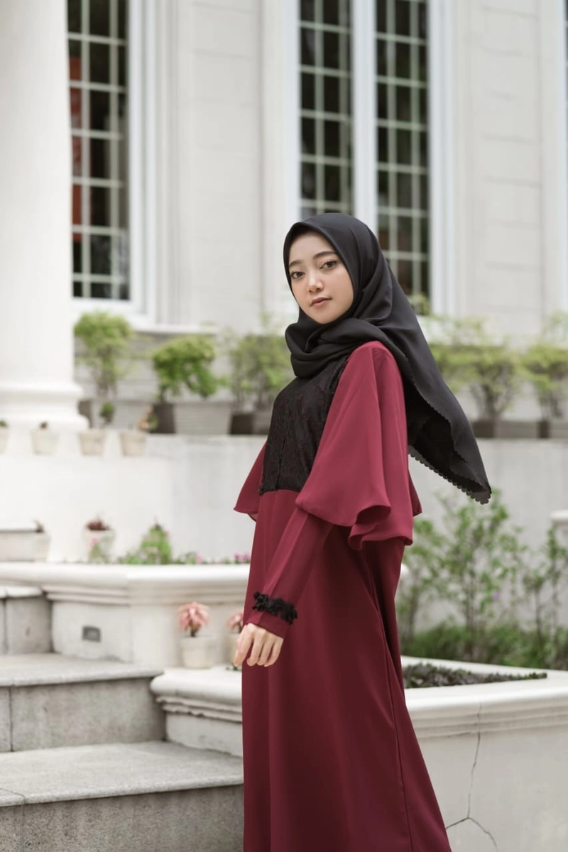 Product image True Way - Flushout Original Zoya No Label Gamis Wanita Muslim Maroon S Maroon