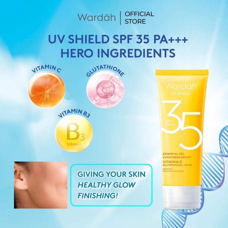 Product image SUPLAI SHOP - Wardah UV Shield Essential Gel Sunscreen Serum SPF 35 PA+++ Isi 40 ml