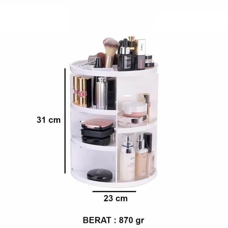 Product image [PO] Orderpedia Kichen - Rak Kosmetik Berputar 360 Derajat Warna Solid 1000gr Random