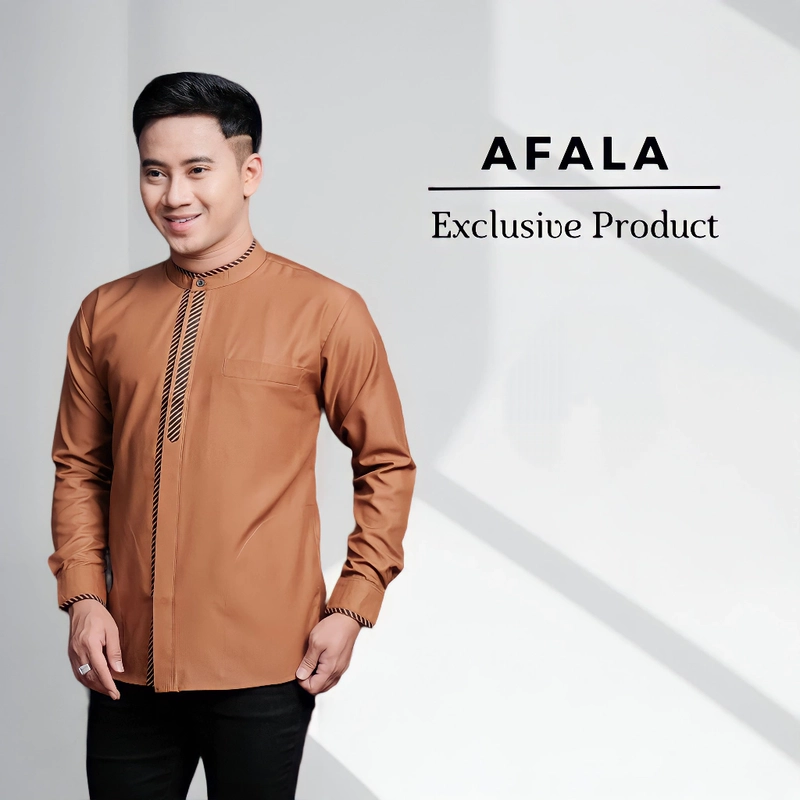 Product image Kois Batik - Baju Koko Pria Dewasa Bagus Banget Elegan Dipakai Motif afala M Afala moca