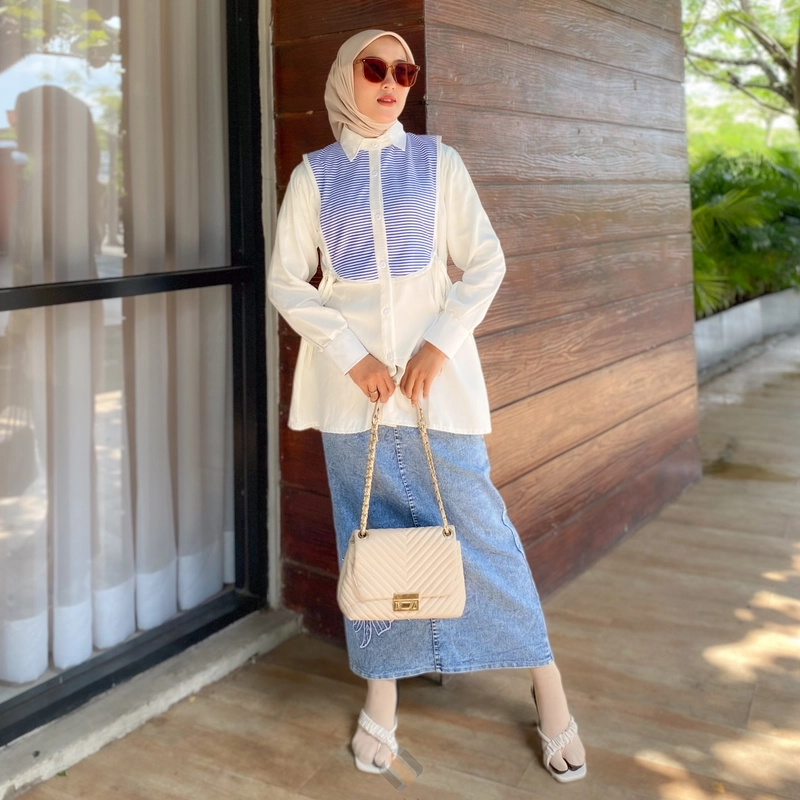 Product image Sseolshop - FREYA atasan wanita / baju lebaran wanita 2025 / kemeja wanita L Bw