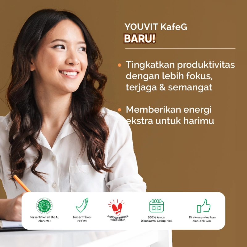 Product image Youvit - Youvit Kafe dengan Ekstrak Kopi - Vitamin B - Energy Booster 1 Box -