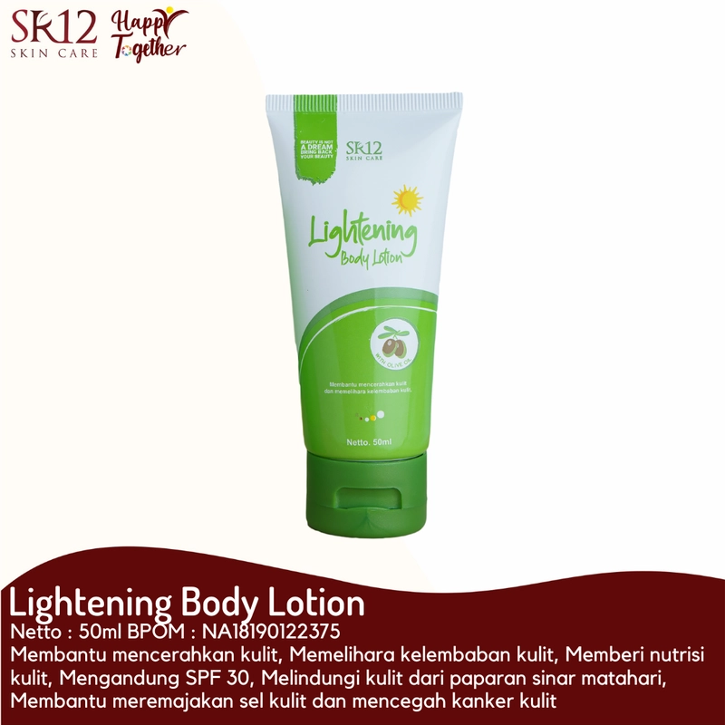 Product image SR12 Lightening Body Lotion SPF 30 PA++ Mencegah Kulit Belang 50 ml Lightening