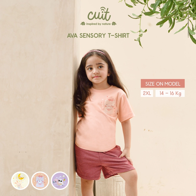 Product image Kintakun Baby - KINTAKUN BABY X CUIT Ava Kaos Tangan Pendek Sensory Tee Bayi Anak 1 - 6 Tahun L (1 - 2 Tahun) Lilac Cat
