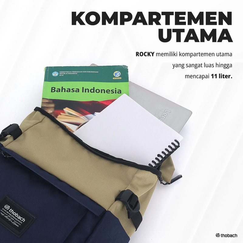 Product image Thobach official - THOBACH-BACKPACK TAS RANSEL PRIA WANITA ROCKY TAS SEKOLAH TAS KULIAH PREMIUM All Size Khaki Navy