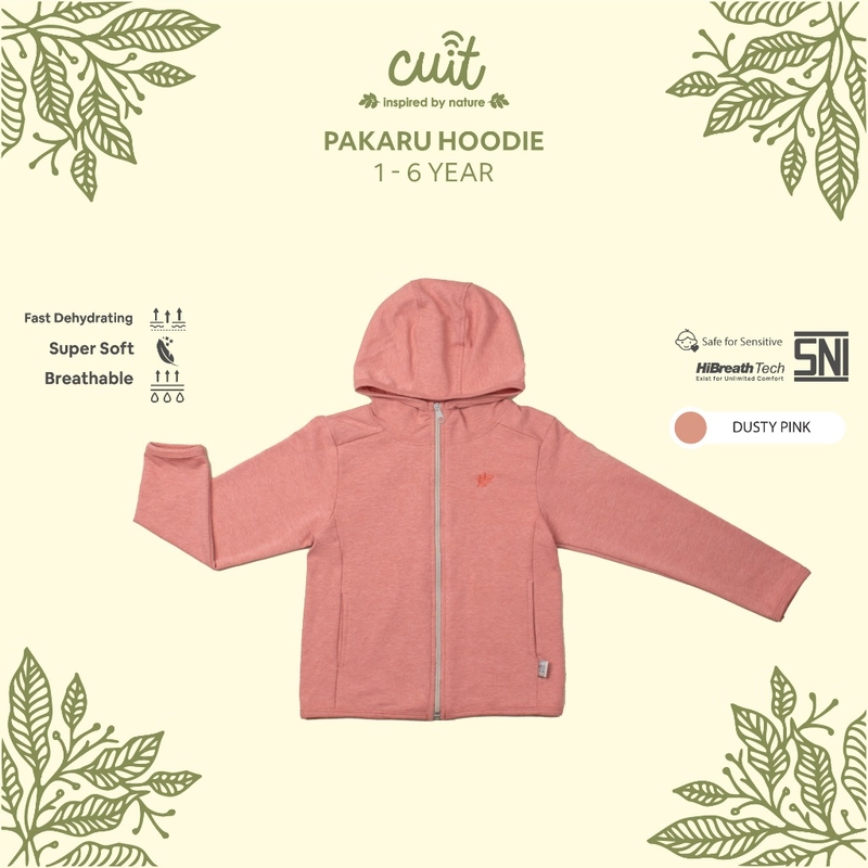 Product image Kintakun Baby - KINTAKUN BABY X CUIT Pakaru Jaket Hoodie Zipper Anak Perempuan dan Laki-Laki L (1-2 Tahun) Dusty Pink