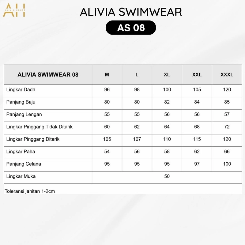 Product image Alivia House - Alivia Swimwear AS08 Baju Renang Wanita Muslimah Swimwear Muslimah S Black