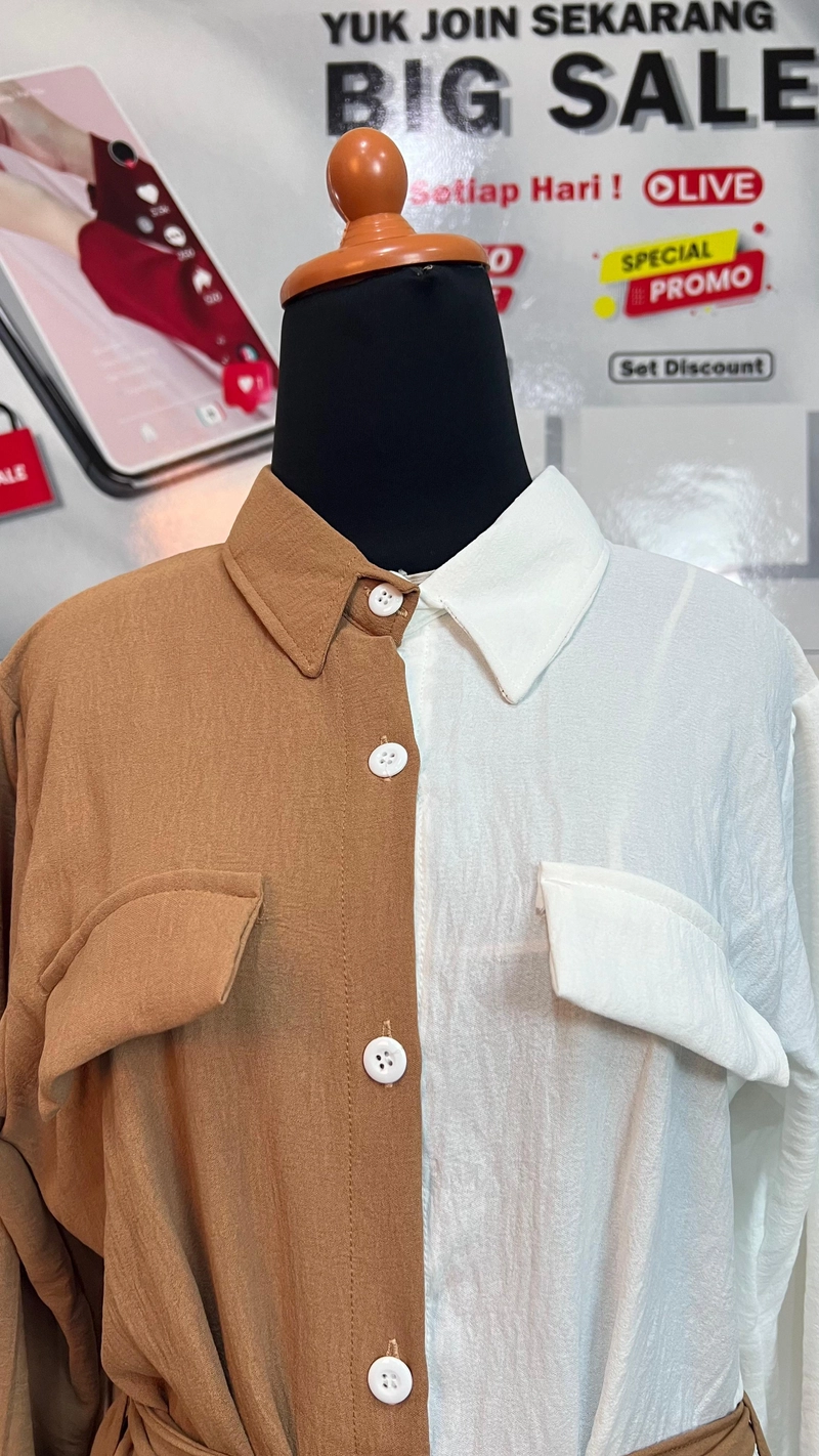 Product image Sseolshop - Kemeja wanita - Raylin tunik baju atasan wanita terbaru XL Moka