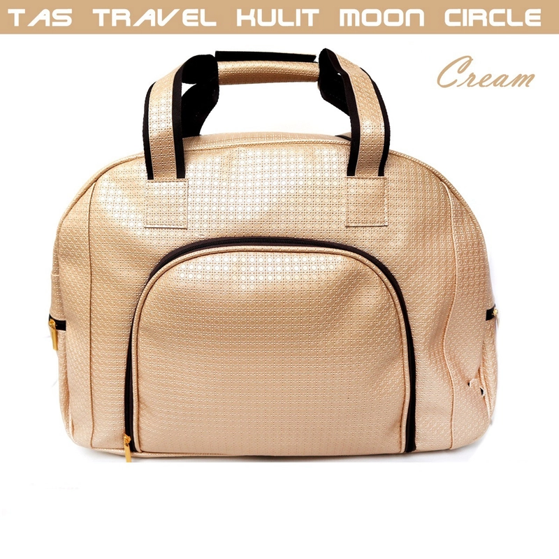 Product image Lanc Fashion - Tas Wanita Travel Besar Kulit Moon Circle Big Size Jumbo WARNA CREAM