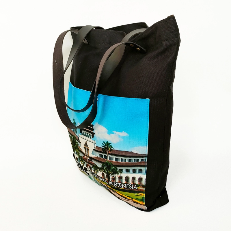 Product image Dewani - Dewani Totebag Canvas Hitam BDG H02 Tas Kanvas Seri Bandung 40x36x5 hitam