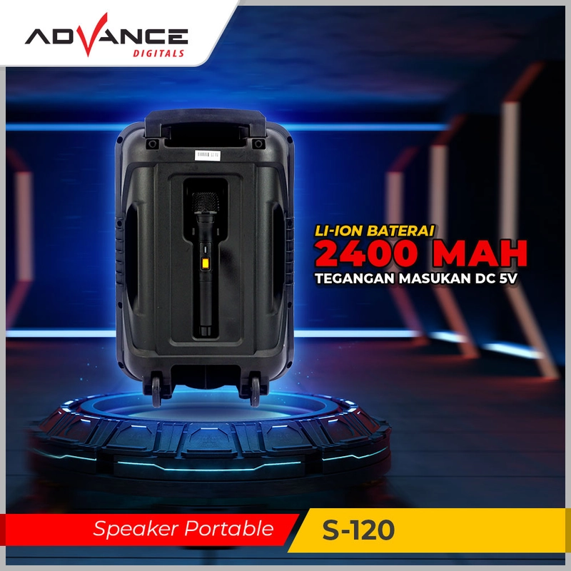 Product image Advance Digitals Indonesia - Speaker S-120 Bluetooth Music Karaoke 12inch Free 2 Mic - Default