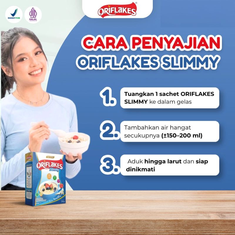 Product image Oriflakes - Slimmy Sereal Umbi Garut 350gr Original Gluten Free Granola Oatmeal Diet Sehat BPOM 350gr Green Tea
