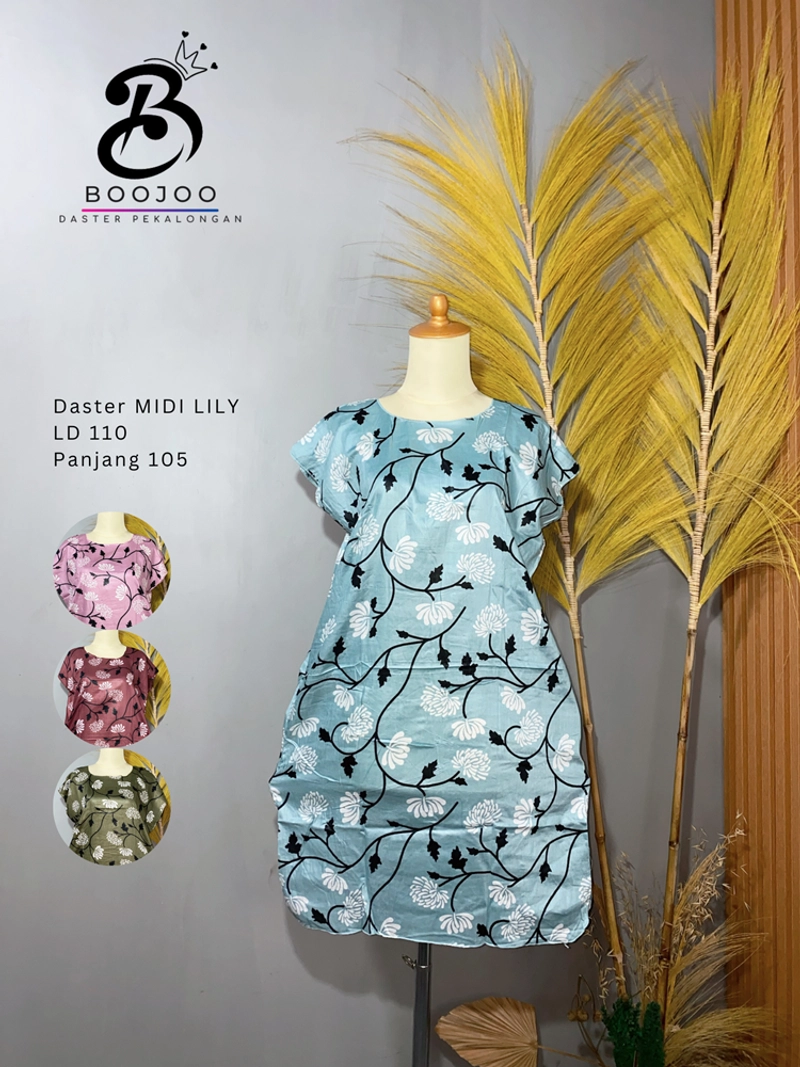 Product image BOOJOO DASTER PEKALONGAN - Boojoo-Paket Murce 3Pcs Daster Midi Bahan Rayon LD 110 All Size <70kg Paket 3Pcs Random