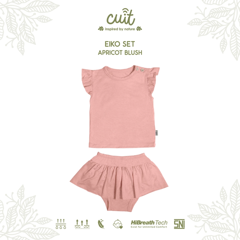 Product image Kintakun Baby - KINTAKUN BABY X CUIT Eiko Setelan Baju Anak Perempuan Ruffle Rok S (3-6 Bulan) Apricot Blush