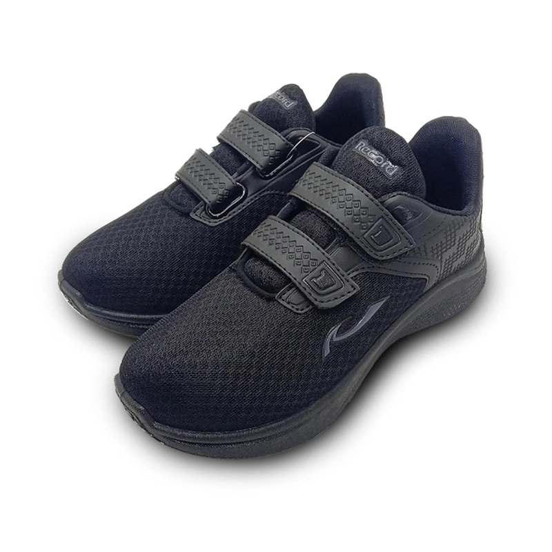 Product image Record Shoes Official - RECORD XFORCE SEPATU SEKOLAH ANAK TK SD SMP 4-13THN ALL BLACK HITAM PUTIH 30-37 PEREKAT COWO CEWE 37 (24CM) 12-13 THN HITAM