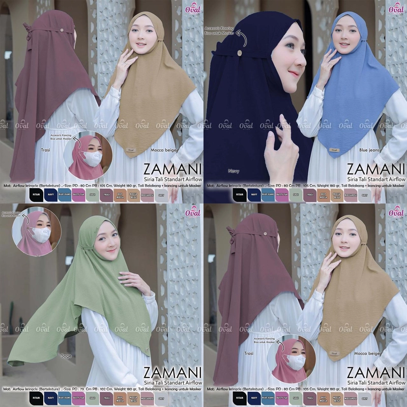 Product image Griya Busanaku Solo - Zamani siria tali standart airflow / Accesoris kancing untuk masker / Jilbab wanita dewasa All size Hitam