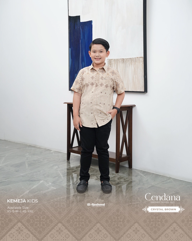 Product image Yasmeera Official - SARIMBIT 2027 CENDANA SERIES WARNA CRYSTAL BROWN XS KEMEJA ANAK