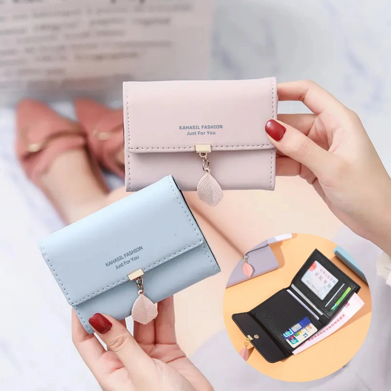 Product image KAHASIL - Dompet Lipat Wanita Pendek Mini Kecil Lucu Bahan Kulit PU Leather KHDP53 all variant DUSTY PINK