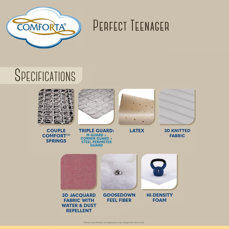Product image Comforta - COMFORTA Kasur Springbed Perfect Teenager Fullset 120 x 200 120x200 PINK
