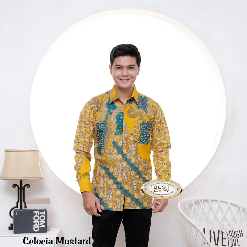 Product image Ks muslim fashion - Atasan couplen Tunik Dan Kemeja Celocia mustrad M Kemeja mustrad