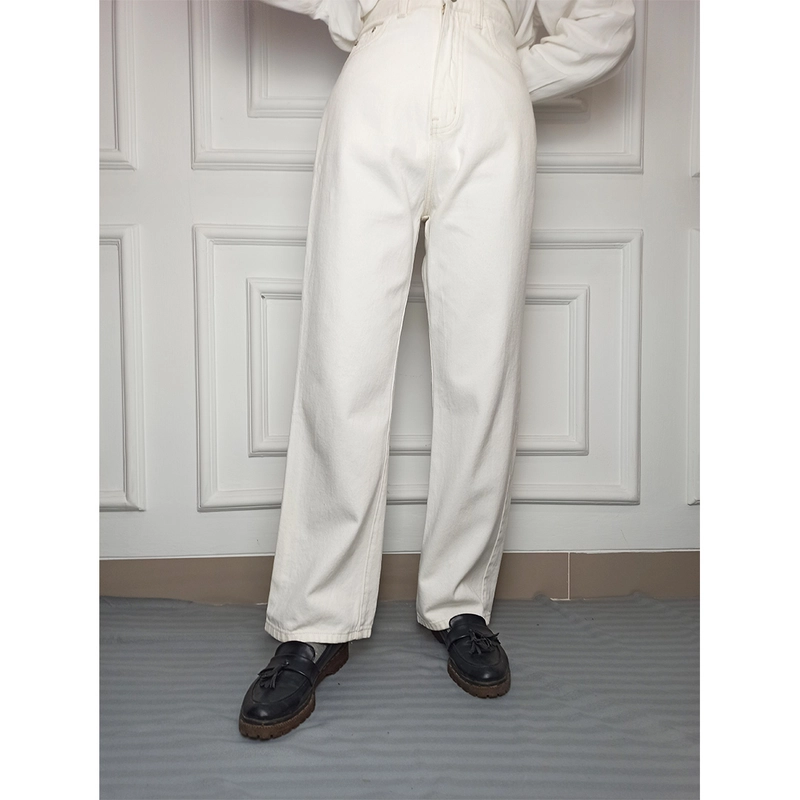 Product image MKY Clothing - STRAIGHT JEANS KULOT HIGH WAIST S (26) MCVU93-WHT Putih