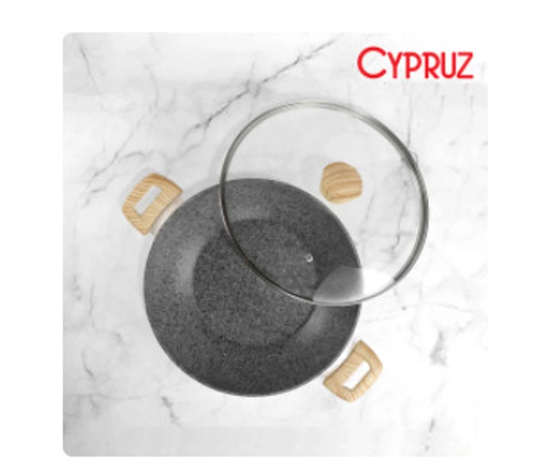 Product image Cypruz Official - Cypruz Official - Cypruz WHITE GRANITE Series KUALI + Tutup 30 cm KI-0805 30 CM WHITE GRANITE XL White