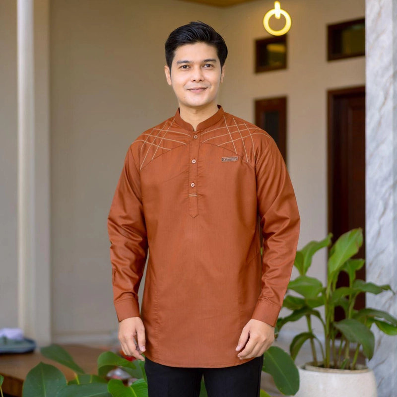 Product image Kois Batik - Baju koko pria dewasa muslim cocok untuk semua acara motif arbani xl arbani bata