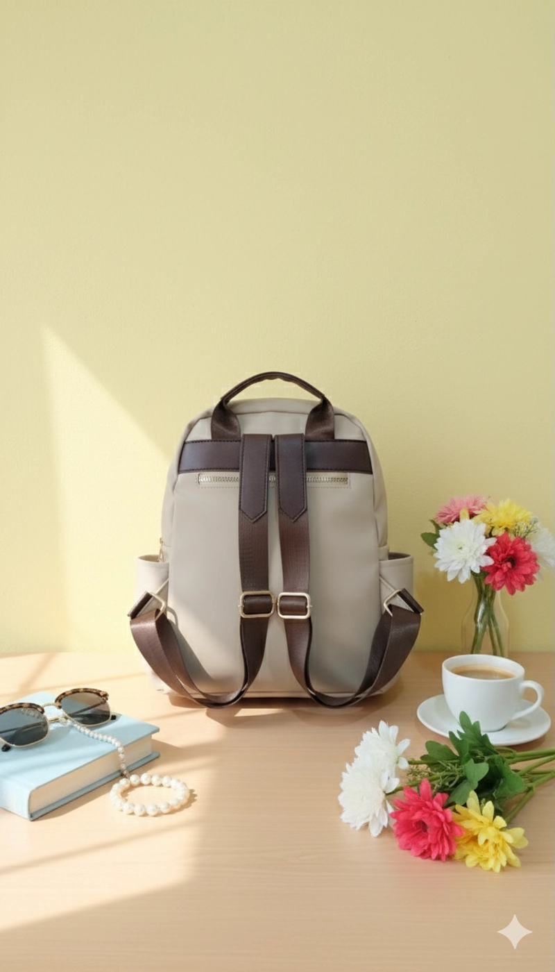 Product image CBL - Ransel MAUDY - Tas Ransel Backpack Wanita Waterproof Bahan Nilon Simple Premium Untuk Formal Atau In Medium Hitam