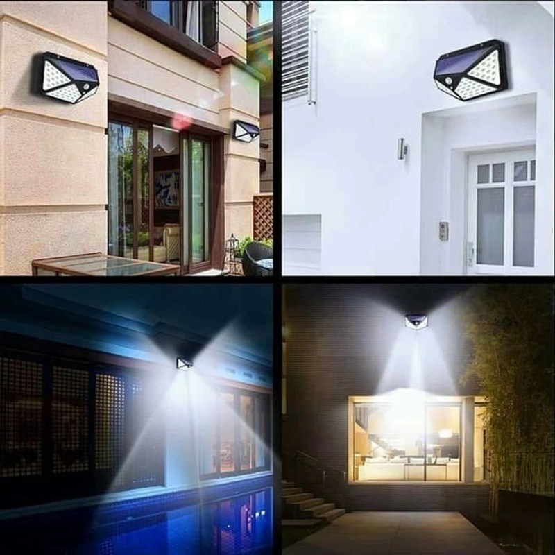 Product image Lampu Sensor Gerak Tenaga Surya 100 LED Lampu Dinding Taman A447 HITAM