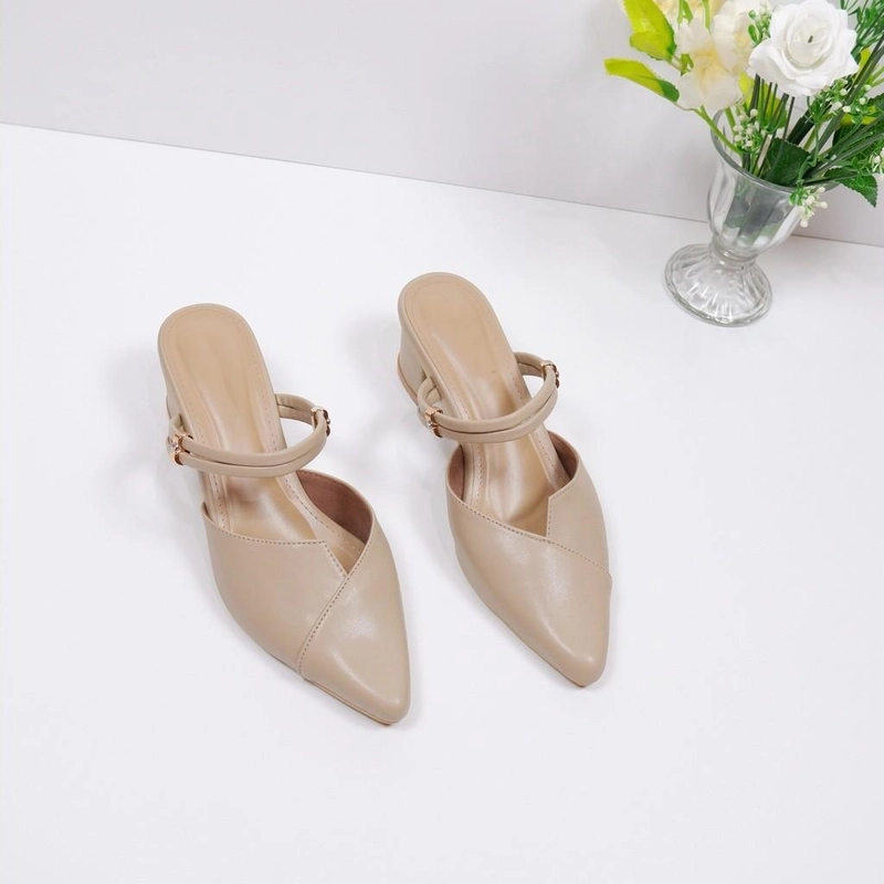 Product image Koekita - Sandal Selop Hels Wanita 5 cm Humaira-01 38 Cream