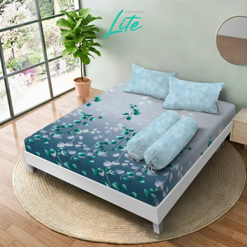 Product image Kintakun - Kintakun LITE Sprei Set 160 x 200 Fitted T30 cm Minimalis Flower Aesthetic Microfiber 160 x 200 Khalisa