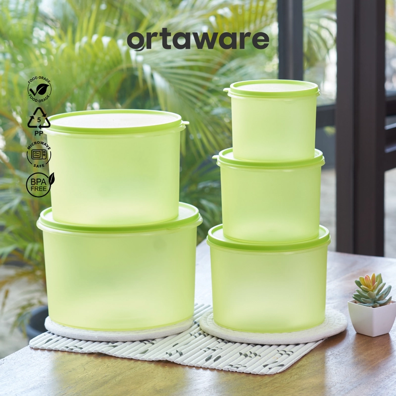 Product image ORTAWARE - OrtaXTakaware Sifa Toples Beranak Kedap Udara Serbaguna isi 5 pcs Set 5 pcs Hijau