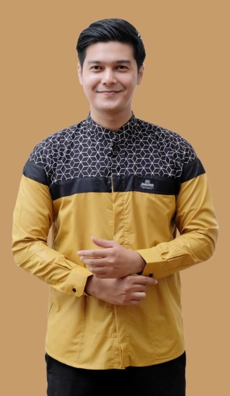 Product image Kois Batik - Baju muslim koko kombinasi batik ayah dan anak warna kunyit Xxl. Ayah kobata kunyit