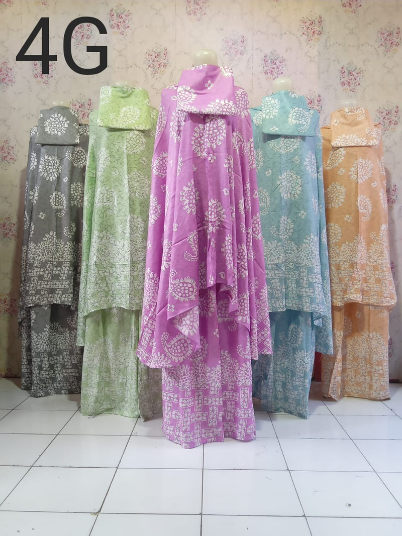 Product image Nadira [TA] - MUKENA RAYON MOTIF KODE 4G ALL SIZE 1 SERI (5PCS)