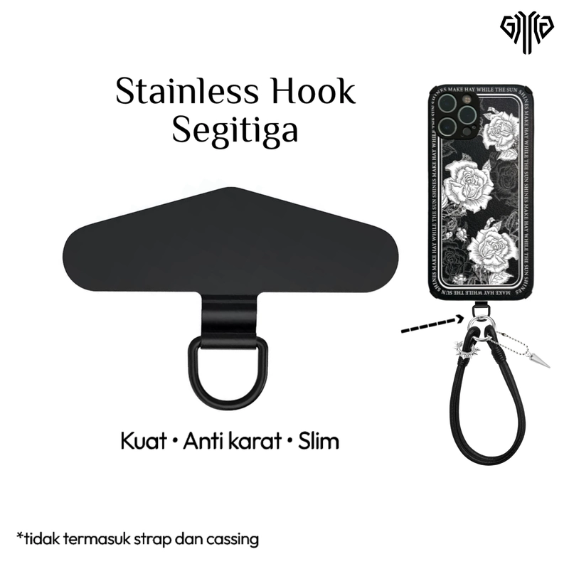 Product image GAWUNG - Plat Gantungan Handphone Stainless Hook Kait Hp HPLESS hpless segitiga