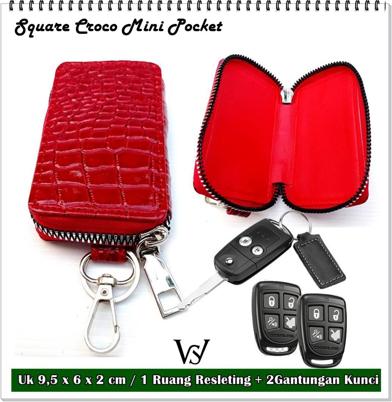 Product image Lanc Fashion - Dompet resleting kunci Square Croco Mini Pocket WARNA MERAH