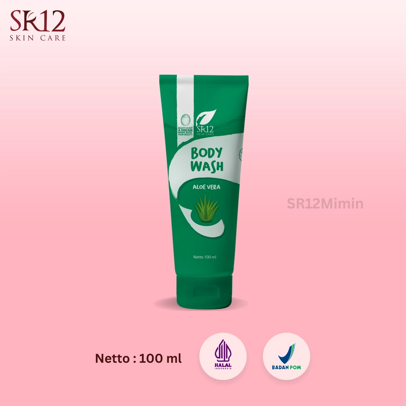 Product image SR12 Mimin - SR12 Body Wash Aloevera Mencerahkan Dan Mengatasi Jerawat Punggung 100 ml tube
