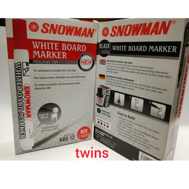 Product image TWINS STATIONERY - SNOWMAN SPIDOL WHITEBOARD per pcs hitam