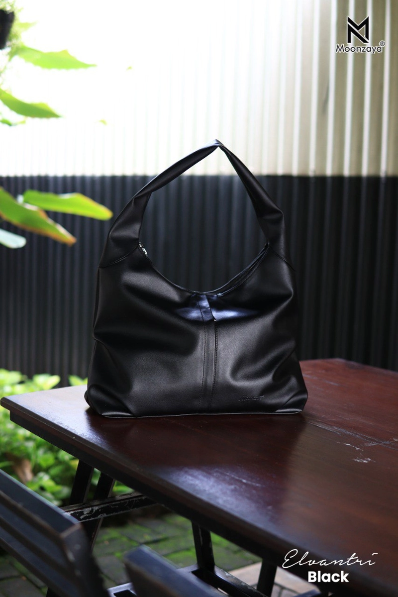 Product image Moonzaya - ELVANTRI BAG BY MOONZAYA TAS TOTEBAG WANITA TAS HOBO WANITA ELVANTRI BLACK
