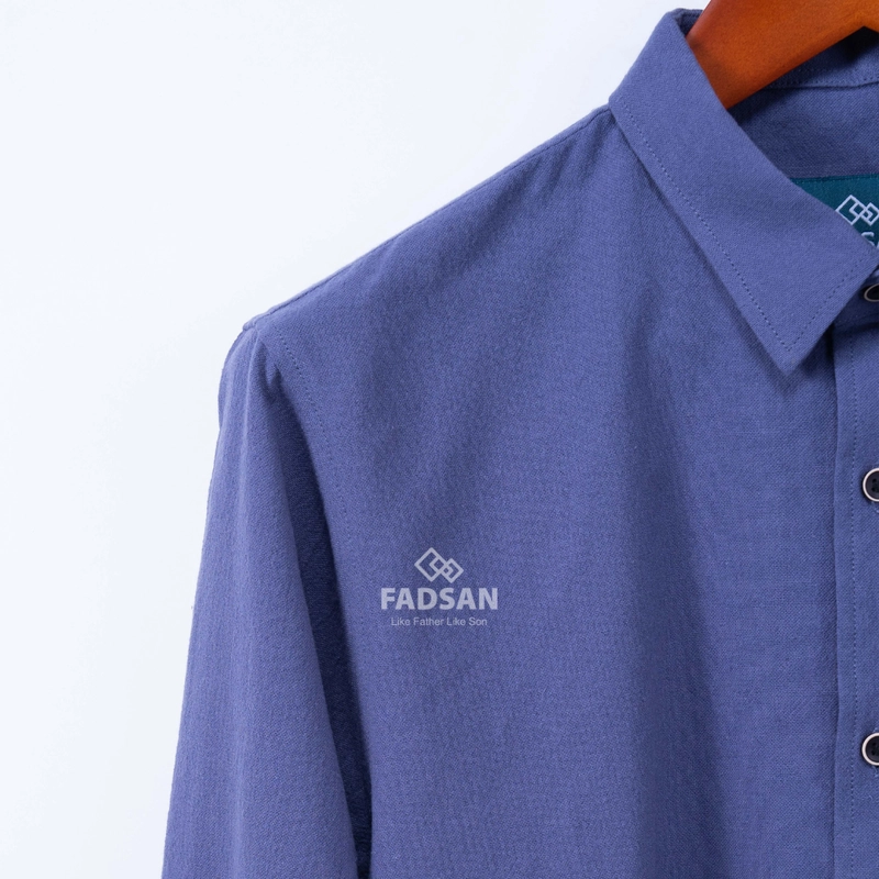 Product image FADSAN - Kemeja Koko Lengan Panjang Couple Ayah & Anak Warna Storm Blue - Grit Series SIZE ANAK XS GRIT STORM BLUE