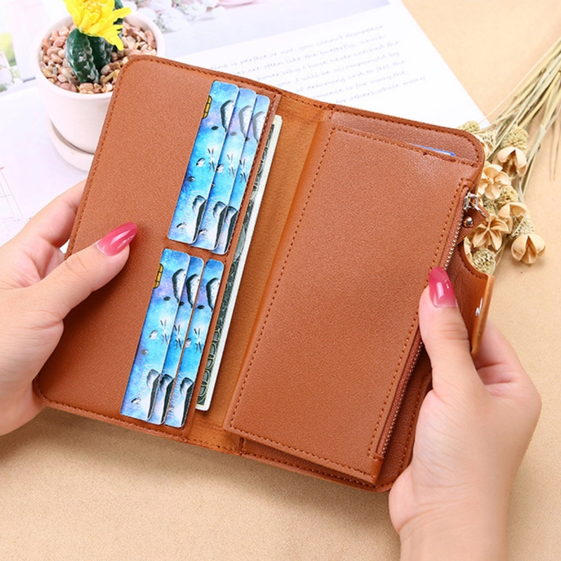 Product image KAHASIL - Dompet Lipat Wanita Panjang Kulit PU Leather KHDP25 all variant Abu-Abu