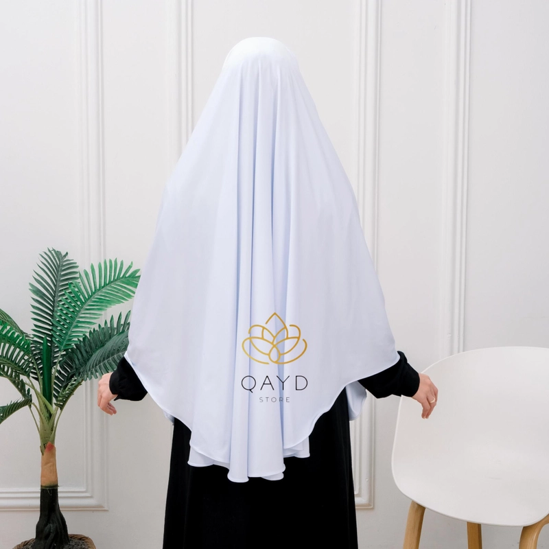 Product image qaydstoreid - BERGO HAJI & UMROH PENUTUP DAGU BAHAN JERSEY PREMIUM Jumbo Putih