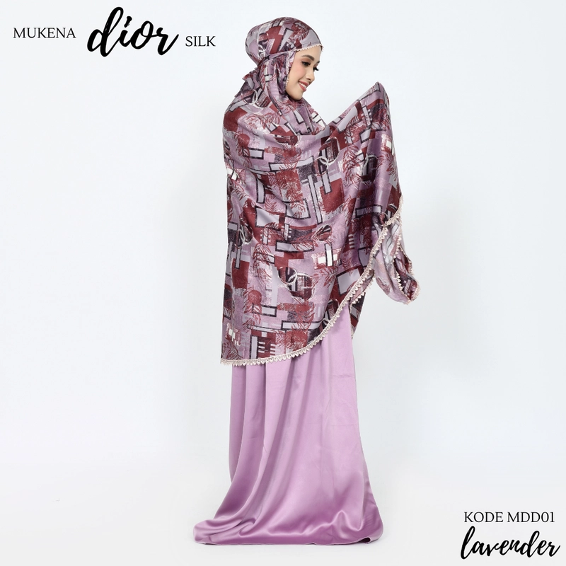 Product image Al Kahf - Mukena Travelin Armani Silk Premium Model 2in1 Kode MDD01 xl Lavender