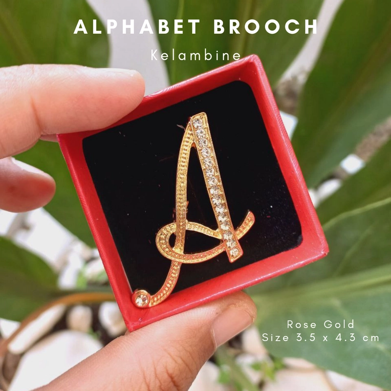 Product image Kelambine - (Free Bros Dagu atau Tuspin) Alphabet Brooch Reborn Premium Free Box Alphabet Reborn A