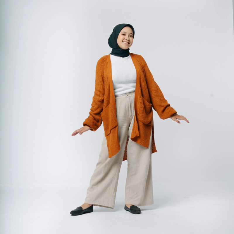 Product image MKY Clothing - CARDIGAN RAJUT PANJANG SAKU One size Teracotta