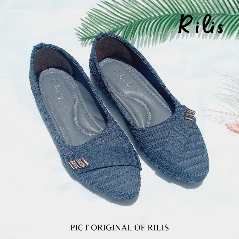 Product image Rilis - Sepatu Wanita Naisha Rajut Flat Shoes (Rilis 07) 40 Denim