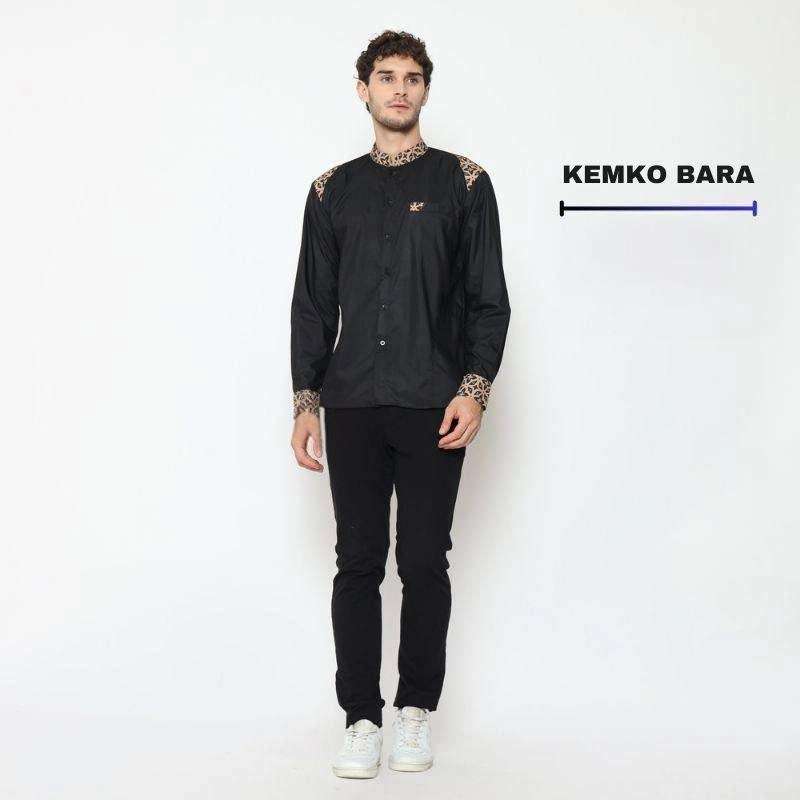 Product image Kois Batik - Kemeja Koko Pria Dewasa Lengan Panjang Motif Bara Xl bara hitam