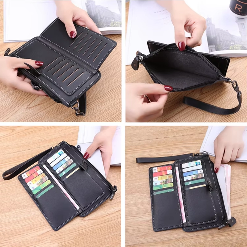 Product image KAHASIL - Dompet Lipat Wanita Panjang Bahan Kulit PU Leather KHDP54 all variant PINK