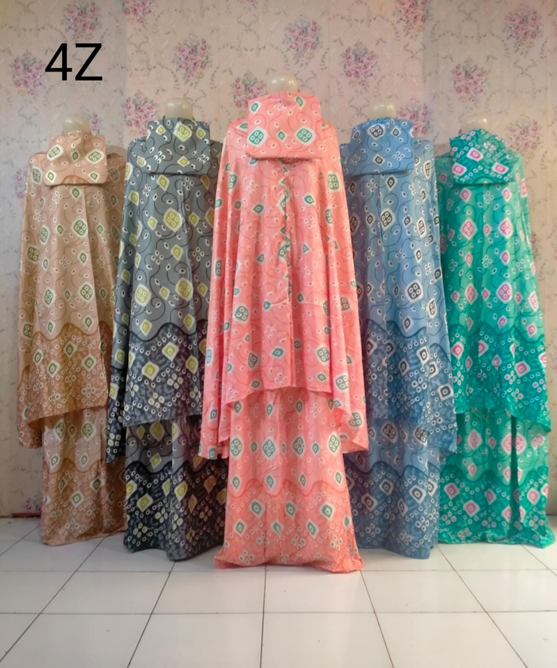 Product image Nadira [TA] - MUKENA RAYON MOTIF KODE 4Z ALL SIZE 1 SERI (5PCS)